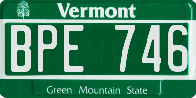 VT license plate BPE746