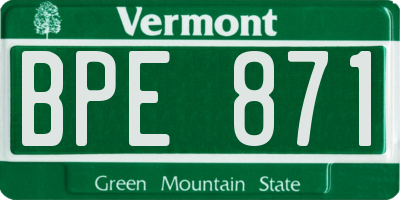 VT license plate BPE871