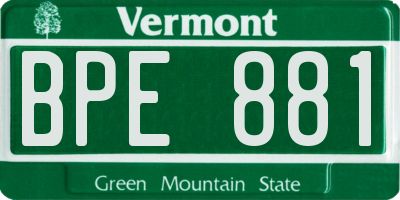 VT license plate BPE881