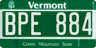 VT license plate BPE884