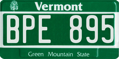VT license plate BPE895