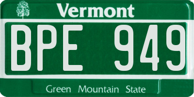 VT license plate BPE949