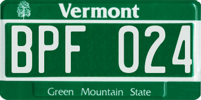 VT license plate BPF024