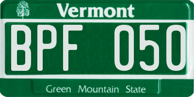 VT license plate BPF050