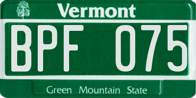 VT license plate BPF075