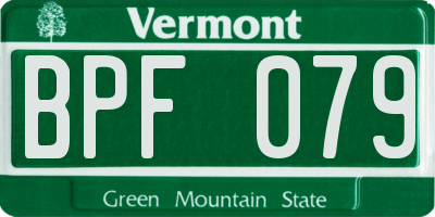 VT license plate BPF079