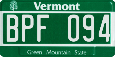 VT license plate BPF094
