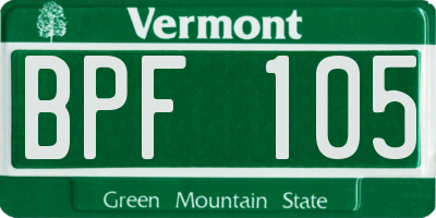 VT license plate BPF105