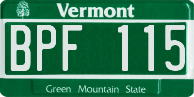 VT license plate BPF115