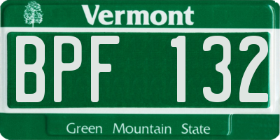 VT license plate BPF132