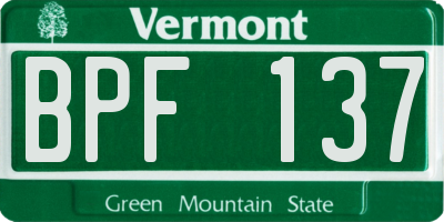 VT license plate BPF137