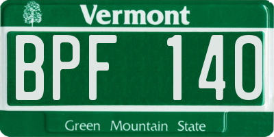 VT license plate BPF140