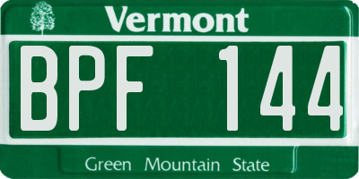 VT license plate BPF144