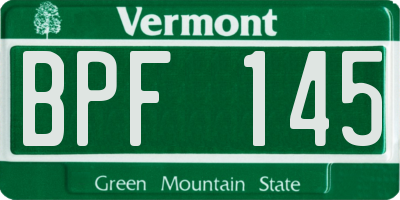 VT license plate BPF145
