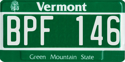 VT license plate BPF146
