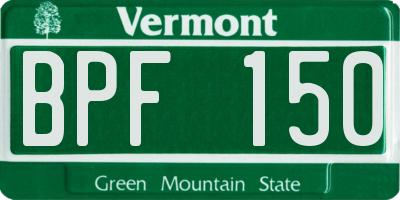 VT license plate BPF150