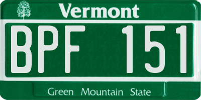 VT license plate BPF151