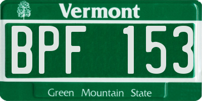VT license plate BPF153