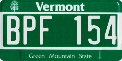 VT license plate BPF154