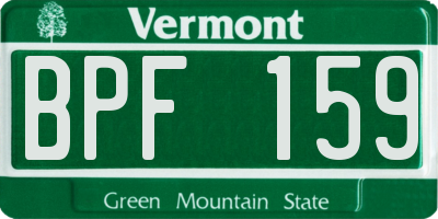 VT license plate BPF159