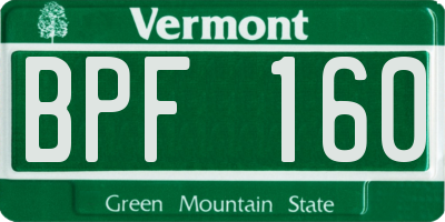 VT license plate BPF160