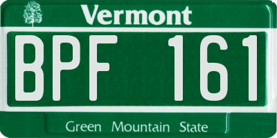 VT license plate BPF161