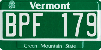 VT license plate BPF179