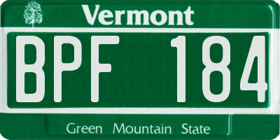 VT license plate BPF184