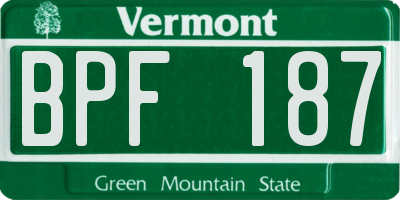 VT license plate BPF187