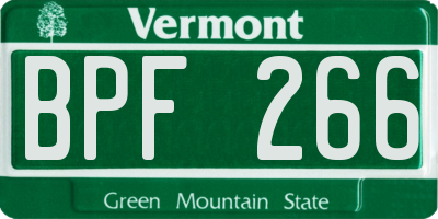 VT license plate BPF266