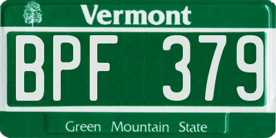 VT license plate BPF379