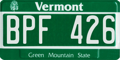 VT license plate BPF426