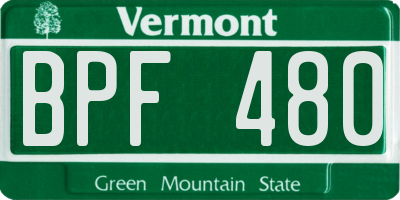 VT license plate BPF480