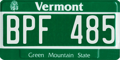 VT license plate BPF485