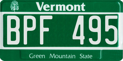 VT license plate BPF495