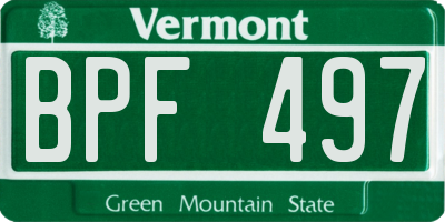 VT license plate BPF497