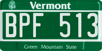 VT license plate BPF513