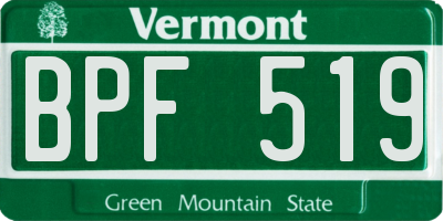 VT license plate BPF519
