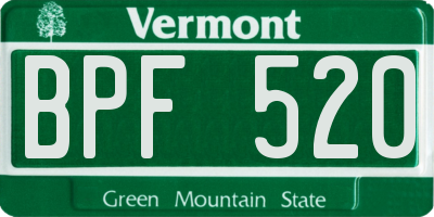 VT license plate BPF520