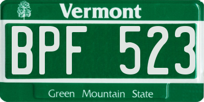 VT license plate BPF523
