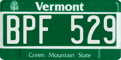 VT license plate BPF529