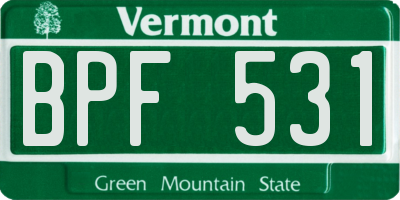 VT license plate BPF531