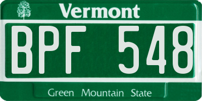 VT license plate BPF548