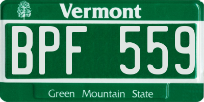 VT license plate BPF559