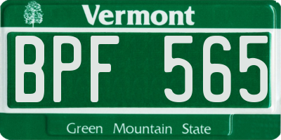 VT license plate BPF565