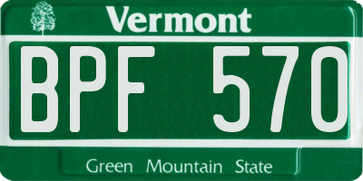 VT license plate BPF570