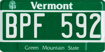 VT license plate BPF592