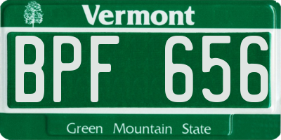 VT license plate BPF656