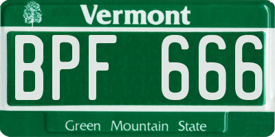 VT license plate BPF666