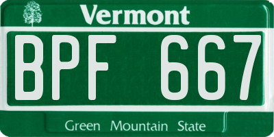 VT license plate BPF667